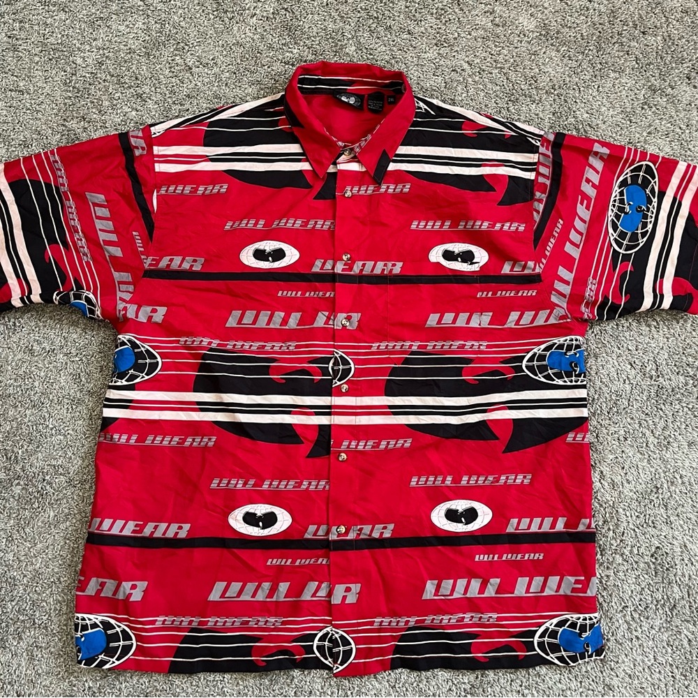 🔴 Wu-Wear Shirt Size 2XL Vtg Wu-Tang Button Down Rza Vintage Still New Rza Gza